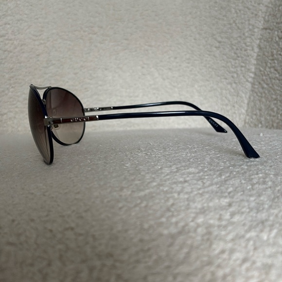 Gucci Aviator Frame Sunglasses - Navy Blue and Silver - Picture 3 of 6